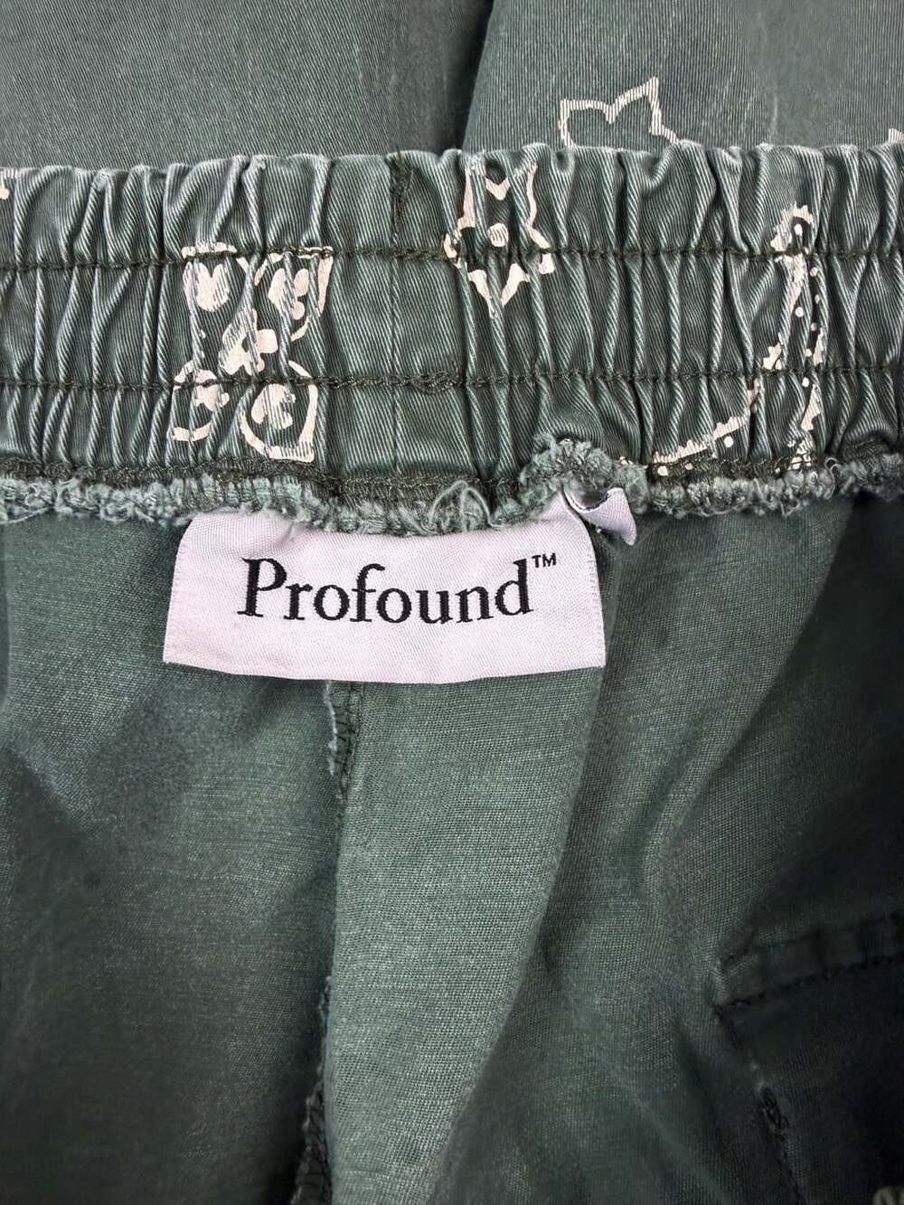 Profound Paisley Shorts XL Green Bandana Cargo Elastic Waist